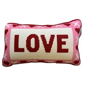 "LOVE" Hooked Pillow NWT